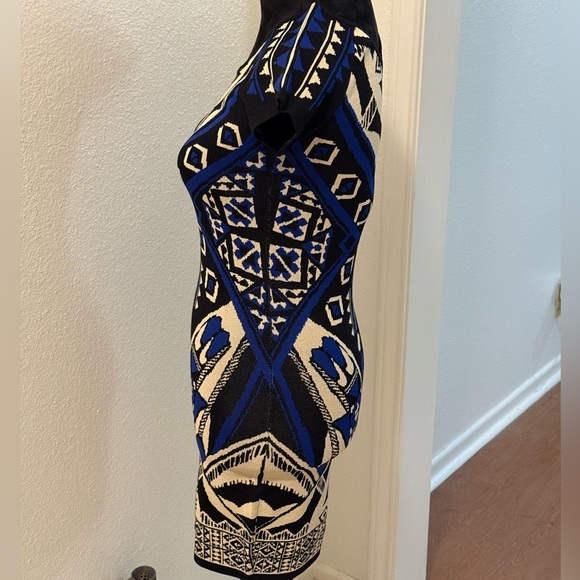 Jealous Tomato Knit Sweater Dress Black, Ivory & Blue - Picture 4 of 6